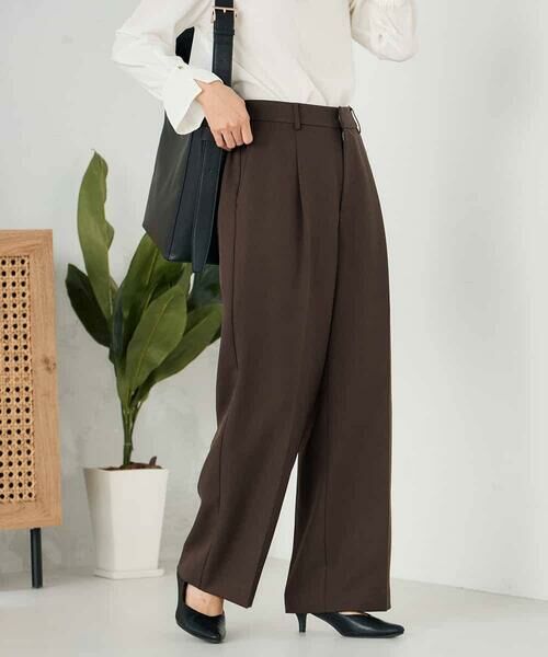 a.v.v / アー・ヴェ・ヴェ その他パンツ | 【洗える/イージーケア/ストレッチ】パウダーツイルワイドストレートパンツ | 詳細12