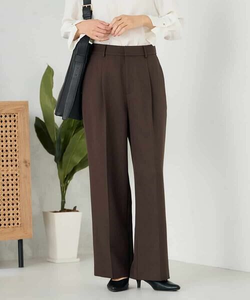 a.v.v / アー・ヴェ・ヴェ その他パンツ | 【洗える/イージーケア/ストレッチ】パウダーツイルワイドストレートパンツ | 詳細13