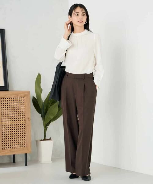 a.v.v / アー・ヴェ・ヴェ その他パンツ | 【洗える/イージーケア/ストレッチ】パウダーツイルワイドストレートパンツ | 詳細14