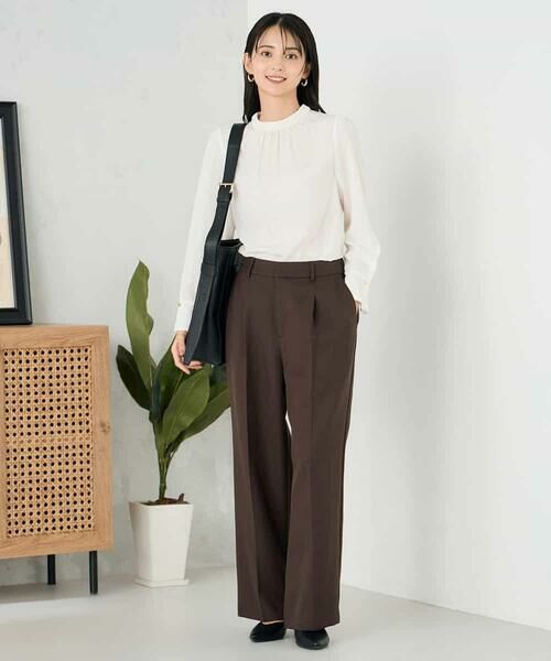 a.v.v / アー・ヴェ・ヴェ その他パンツ | 【洗える/イージーケア/ストレッチ】パウダーツイルワイドストレートパンツ | 詳細15