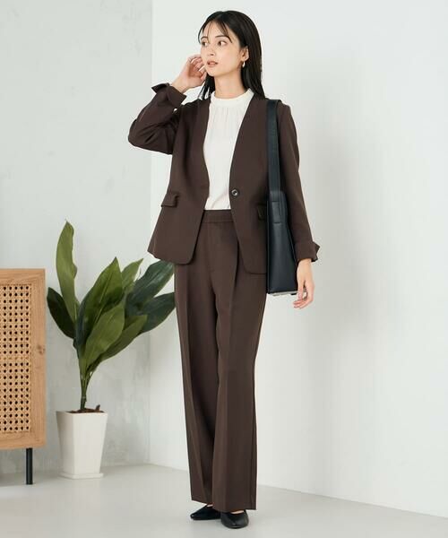 a.v.v / アー・ヴェ・ヴェ その他パンツ | 【洗える/イージーケア/ストレッチ】パウダーツイルワイドストレートパンツ | 詳細18