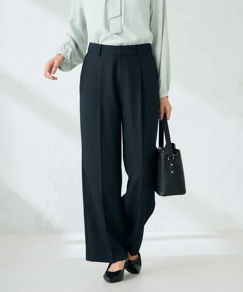 a.v.v / アー・ヴェ・ヴェ その他パンツ | 【洗える/イージーケア/ストレッチ】パウダーツイルワイドストレートパンツ | 詳細4