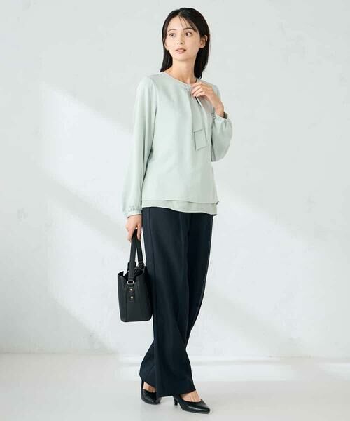 a.v.v / アー・ヴェ・ヴェ その他パンツ | 【洗える/イージーケア/ストレッチ】パウダーツイルワイドストレートパンツ | 詳細7