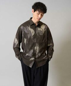 a.v.v / アー・ヴェ・ヴェ シャツ・ブラウス | 【イージーケア/シワになりにくい】ペインター柄ワイドシルエットシャツ【洗濯機で洗える/ストレッチ】