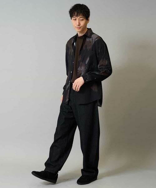 a.v.v / アー・ヴェ・ヴェ シャツ・ブラウス | 【イージーケア/シワになりにくい】ペインター柄ワイドシルエットシャツ【洗濯機で洗える/ストレッチ】 | 詳細11