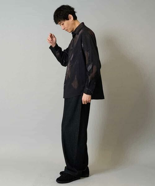 a.v.v / アー・ヴェ・ヴェ シャツ・ブラウス | 【イージーケア/シワになりにくい】ペインター柄ワイドシルエットシャツ【洗濯機で洗える/ストレッチ】 | 詳細16