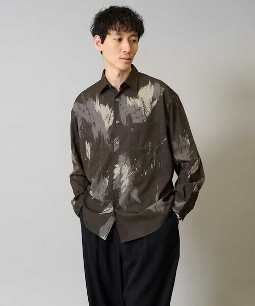 a.v.v / アー・ヴェ・ヴェ シャツ・ブラウス | 【イージーケア/シワになりにくい】ペインター柄ワイドシルエットシャツ【洗濯機で洗える/ストレッチ】 | 詳細18