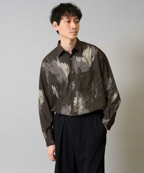 a.v.v / アー・ヴェ・ヴェ シャツ・ブラウス | 【イージーケア/シワになりにくい】ペインター柄ワイドシルエットシャツ【洗濯機で洗える/ストレッチ】 | 詳細19