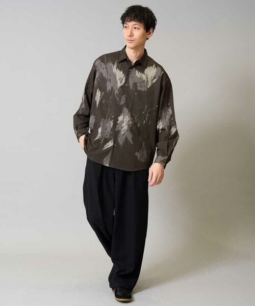 a.v.v / アー・ヴェ・ヴェ シャツ・ブラウス | 【イージーケア/シワになりにくい】ペインター柄ワイドシルエットシャツ【洗濯機で洗える/ストレッチ】 | 詳細4
