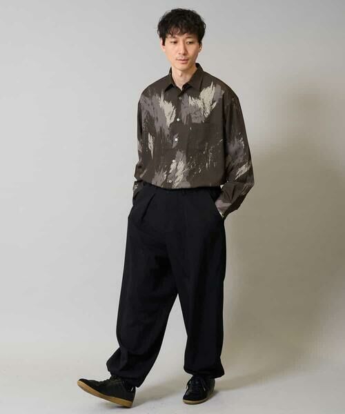a.v.v / アー・ヴェ・ヴェ シャツ・ブラウス | 【イージーケア/シワになりにくい】ペインター柄ワイドシルエットシャツ【洗濯機で洗える/ストレッチ】 | 詳細7