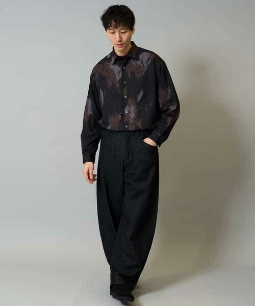 a.v.v / アー・ヴェ・ヴェ シャツ・ブラウス | 【イージーケア/シワになりにくい】ペインター柄ワイドシルエットシャツ【洗濯機で洗える/ストレッチ】 | 詳細9