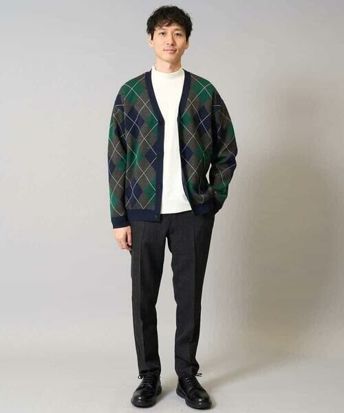 a.v.v / アー・ヴェ・ヴェ カーディガン・ボレロ | 【洗濯機で洗える】アーガイルジャカードニットカーディガン | 詳細1