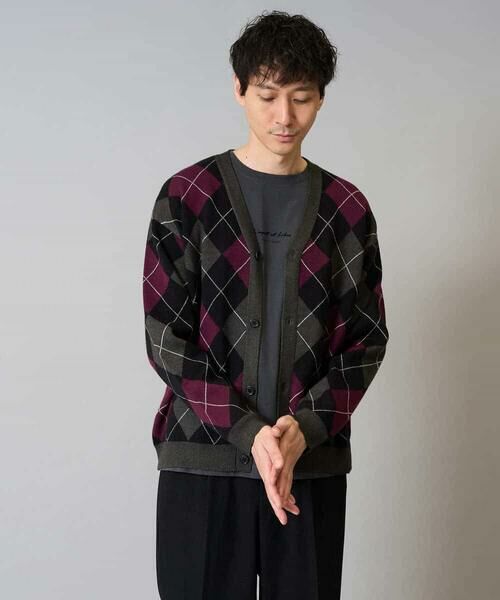 a.v.v / アー・ヴェ・ヴェ カーディガン・ボレロ | 【洗濯機で洗える】アーガイルジャカードニットカーディガン | 詳細11