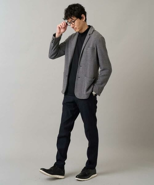 a.v.v / アー・ヴェ・ヴェ テーラードジャケット | 【イージーケア/ストレッチ】ハニカムジャージースマートジャケット【洗濯機で洗える】通勤/ビジネス/ジャケット〈ON/OFF SERIES〉 | 詳細2