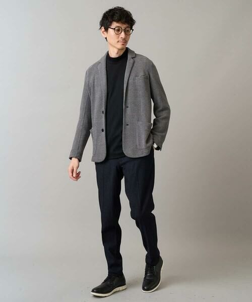 a.v.v / アー・ヴェ・ヴェ テーラードジャケット | 【イージーケア/ストレッチ】ハニカムジャージースマートジャケット【洗濯機で洗える】通勤/ビジネス/ジャケット〈ON/OFF SERIES〉 | 詳細3