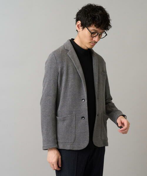 a.v.v/アー・ヴェ・ヴェ 【イージーケア/ストレッチ】ハニカムジャージースマートジャケット【洗濯機で洗える】通勤/ビジネス/ジャケット〈ON/OFF SERIES〉 グレー M a.v.v/アー・ヴェ・ヴェ 【イージーケア/ストレッチ】ハニカムジャージースマートジャケット【洗濯機で洗える】通勤/ビジネス/ジャケット〈ON/OFF SERIES〉 グレー M