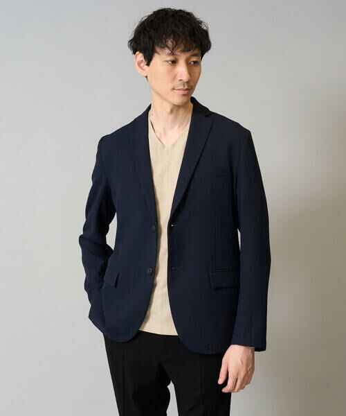 a.v.v/アー・ヴェ・ヴェ 【イージーケア/シワになりにくい】スマートジャケット 秋リライト【洗濯機で洗える/ストレッチ】〈ON/OFF SERIES〉 ネイビー L