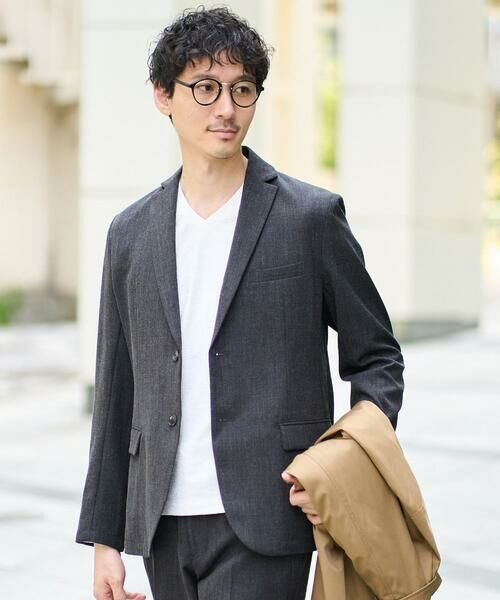 a.v.v/アー・ヴェ・ヴェ 【イージーケア/シワになりにくい】スマートジャケット 秋リライト【洗濯機で洗える/ストレッチ】〈ON/OFF SERIES〉 ダークグレー XL