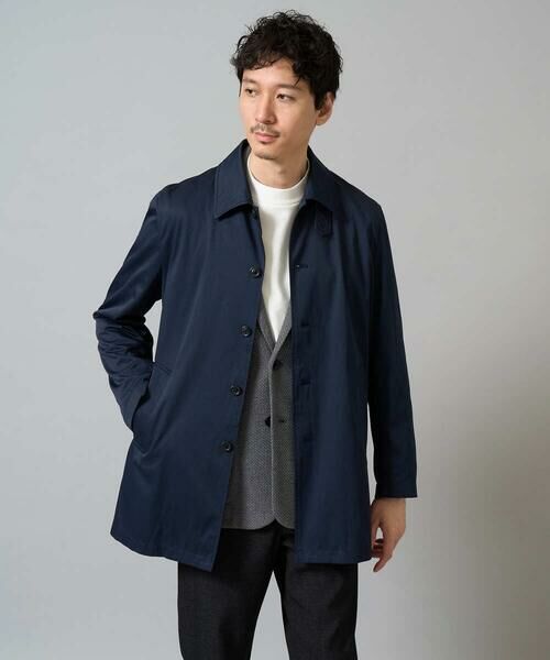 a.v.v/アー・ヴェ・ヴェ 【撥水/毛玉になりにくい】ステンカラーコート ネイビー XL