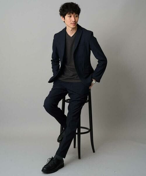 a.v.v / アー・ヴェ・ヴェ テーラードジャケット | 【イージーケア】デニムライクストレッチ裏起毛テーラードジャケット【洗濯機で洗える】〈ON/OFF SERIES〉 | 詳細29