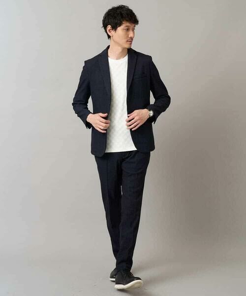 a.v.v / アー・ヴェ・ヴェ テーラードジャケット | 【イージーケア】デニムライクストレッチ裏起毛テーラードジャケット【洗濯機で洗える】〈ON/OFF SERIES〉 | 詳細3