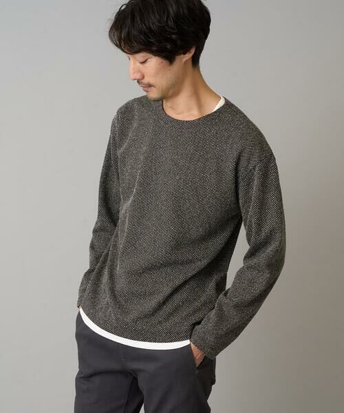 a.v.v / アー・ヴェ・ヴェ カットソー | 【イージーケア毛玉になりにくい】シャンブレーフェイクレイヤードカットソー【洗濯機で洗える】(ブラック)