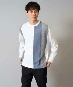 a.v.v / アー・ヴェ・ヴェ カットソー | 【洗濯機で洗える】ストライプ切替カットソー