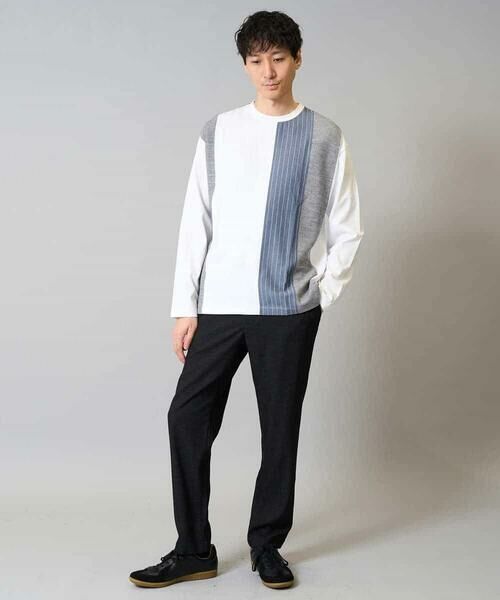 a.v.v / アー・ヴェ・ヴェ カットソー | 【洗濯機で洗える】ストライプ切替カットソー | 詳細1