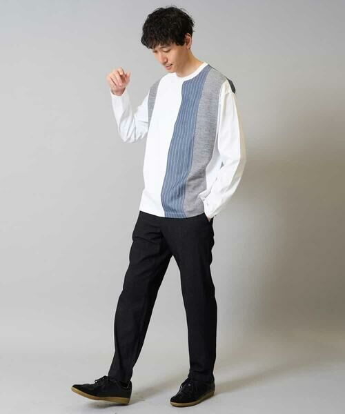 a.v.v / アー・ヴェ・ヴェ カットソー | 【洗濯機で洗える】ストライプ切替カットソー | 詳細3