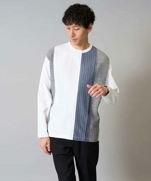 a.v.v / アー・ヴェ・ヴェ カットソー | 【洗濯機で洗える】ストライプ切替カットソー | 詳細5