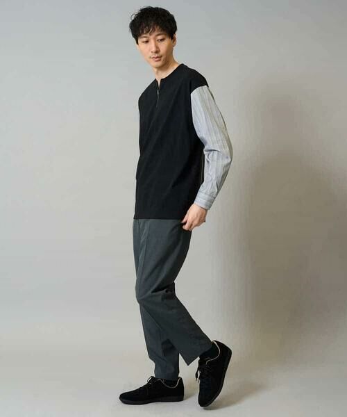a.v.v / アー・ヴェ・ヴェ カットソー | 【洗濯機で洗える】ハーフジップバックシャン切替長袖カットソー　ロンT | 詳細3