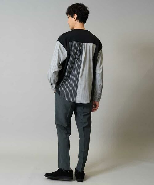 a.v.v / アー・ヴェ・ヴェ カットソー | 【洗濯機で洗える】ハーフジップバックシャン切替長袖カットソー　ロンT | 詳細4