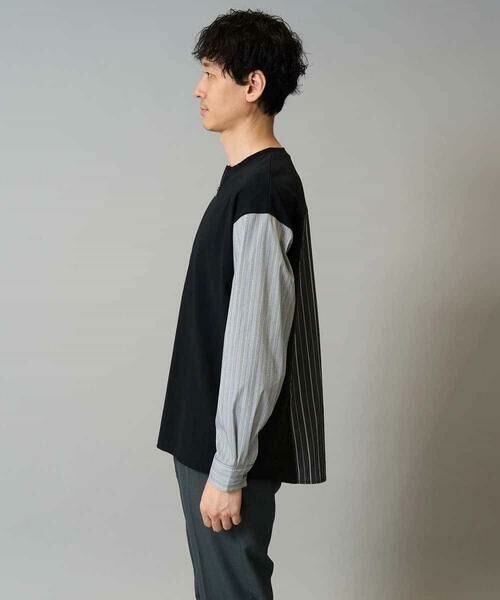 a.v.v / アー・ヴェ・ヴェ カットソー | 【洗濯機で洗える】ハーフジップバックシャン切替長袖カットソー　ロンT | 詳細8