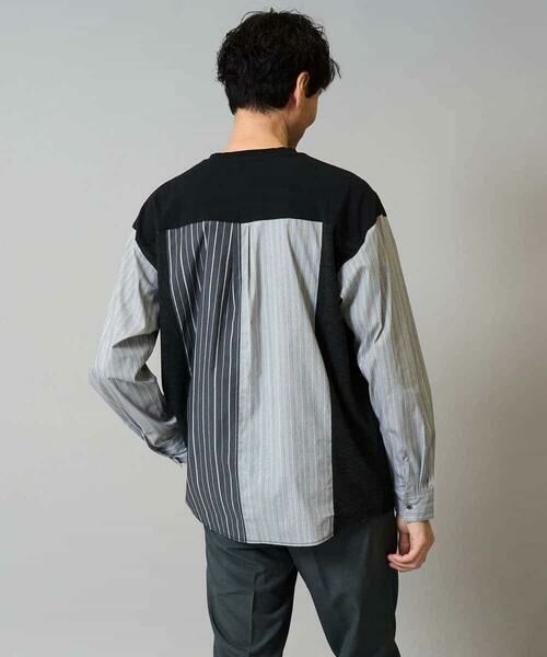 a.v.v/アー・ヴェ・ヴェ 【洗濯機で洗える】ハーフジップバックシャン切替長袖カットソー ロンT ブラック M a.v.v/アー・ヴェ・ヴェ 【洗濯機で洗える】ハーフジップバックシャン切替長袖カットソー ロンT ブラック M