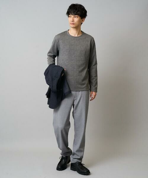 a.v.v / アー・ヴェ・ヴェ カットソー | 【イージーケア/洗濯機で洗える】幾何ジャカードクルーネックＴシャツ　〈ON/OFF SERIES〉 | 詳細11