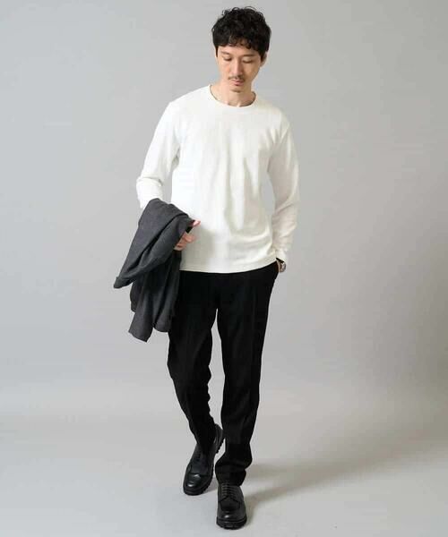 a.v.v / アー・ヴェ・ヴェ カットソー | 【イージーケア/洗濯機で洗える】幾何ジャカードクルーネックＴシャツ　〈ON/OFF SERIES〉 | 詳細2