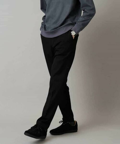 a.v.v / アー・ヴェ・ヴェ チノ・ワークパンツ | デニムライクストレッチ裏起毛スラックス【イージーケア/洗濯機で洗える】〈ON/OFF SERIES〉（ブラック）