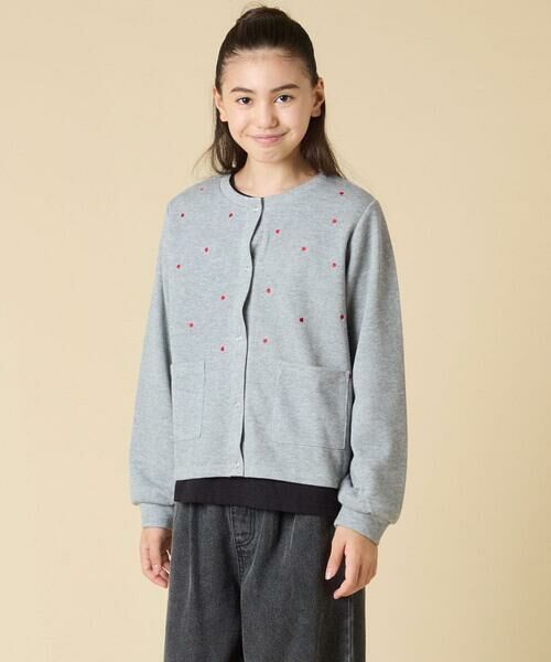 a.v.v / アー・ヴェ・ヴェ カーディガン・ボレロ | [130-160]ハート刺繍カーディガン | 詳細1
