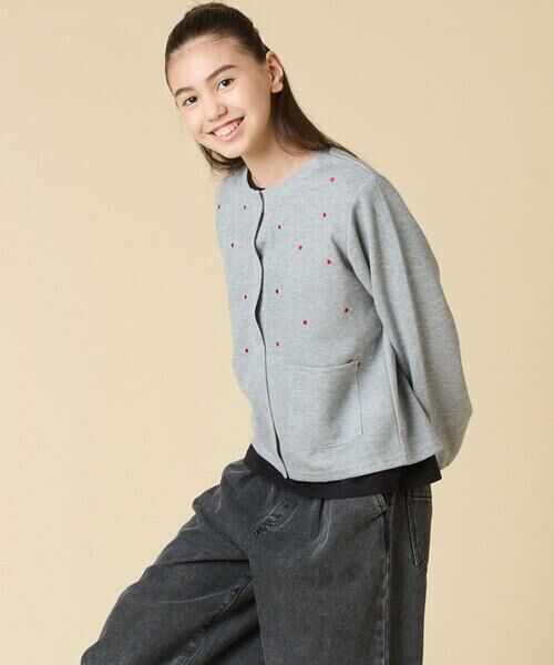 a.v.v / アー・ヴェ・ヴェ カーディガン・ボレロ | [130-160]ハート刺繍カーディガン | 詳細2