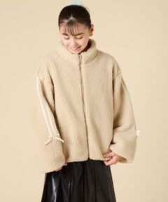 a.v.v / アー・ヴェ・ヴェ その他アウター | 【お家で洗える/ラインリボンがカワイイ/今から冬まで長く着られる】[120-160]ラインスリーブボアブルゾン