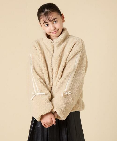 a.v.v / アー・ヴェ・ヴェ その他アウター | 【お家で洗える/ラインリボンがカワイイ/今から冬まで長く着られる】[120-160]ラインスリーブボアブルゾン | 詳細13