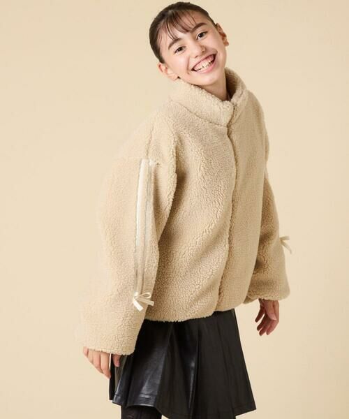 a.v.v / アー・ヴェ・ヴェ その他アウター | 【お家で洗える/ラインリボンがカワイイ/今から冬まで長く着られる】[120-160]ラインスリーブボアブルゾン | 詳細14