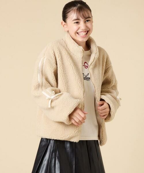 a.v.v / アー・ヴェ・ヴェ その他アウター | 【お家で洗える/ラインリボンがカワイイ/今から冬まで長く着られる】[120-160]ラインスリーブボアブルゾン | 詳細15