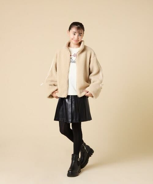 a.v.v / アー・ヴェ・ヴェ その他アウター | 【お家で洗える/ラインリボンがカワイイ/今から冬まで長く着られる】[120-160]ラインスリーブボアブルゾン | 詳細17