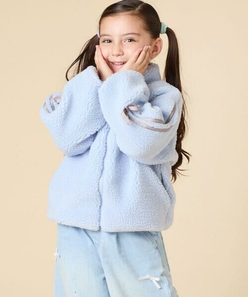 a.v.v / アー・ヴェ・ヴェ その他アウター | 【お家で洗える/ラインリボンがカワイイ/今から冬まで長く着られる】[120-160]ラインスリーブボアブルゾン | 詳細2