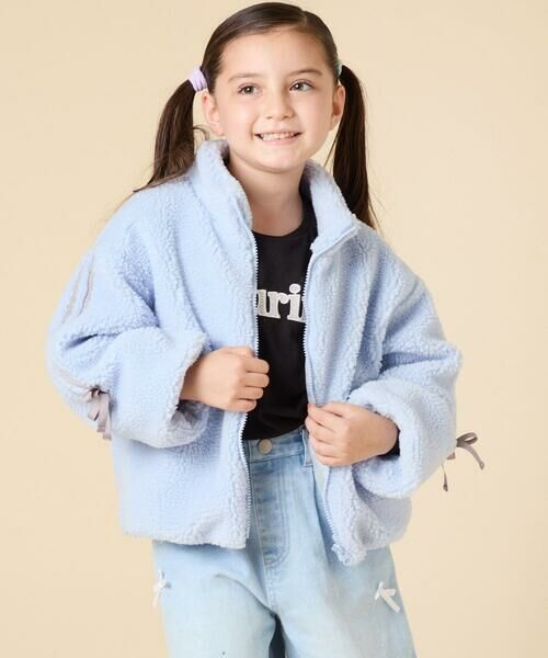 a.v.v / アー・ヴェ・ヴェ その他アウター | 【お家で洗える/ラインリボンがカワイイ/今から冬まで長く着られる】[120-160]ラインスリーブボアブルゾン | 詳細3