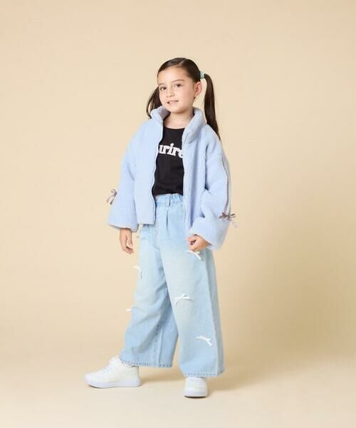 a.v.v / アー・ヴェ・ヴェ その他アウター | 【お家で洗える/ラインリボンがカワイイ/今から冬まで長く着られる】[120-160]ラインスリーブボアブルゾン | 詳細4