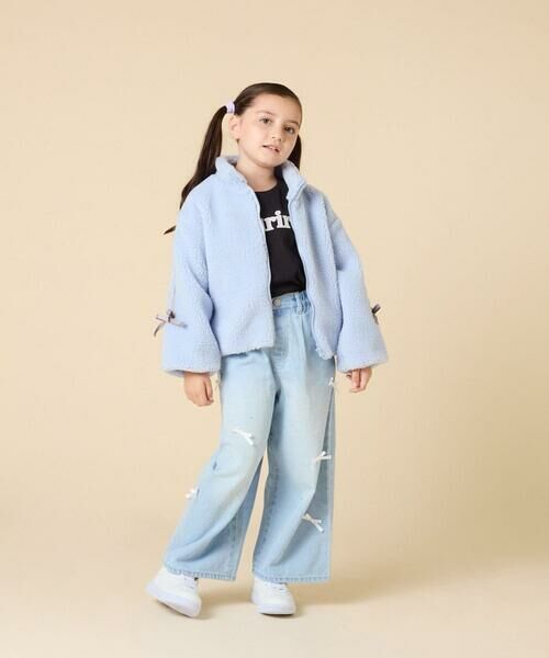 a.v.v / アー・ヴェ・ヴェ その他アウター | 【お家で洗える/ラインリボンがカワイイ/今から冬まで長く着られる】[120-160]ラインスリーブボアブルゾン | 詳細5