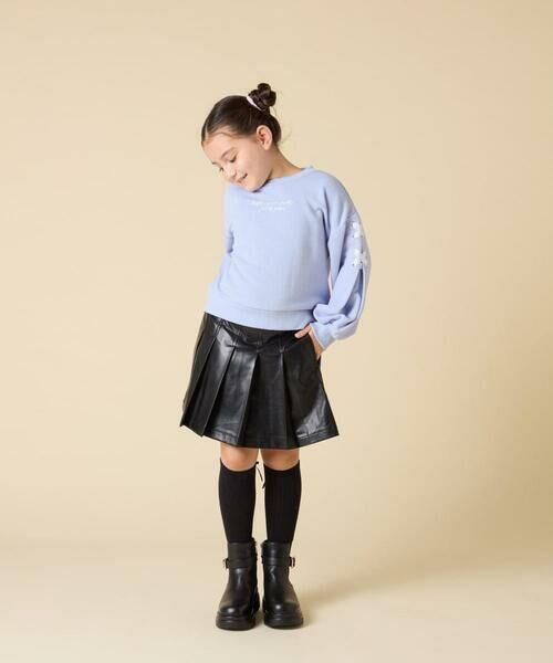 a.v.v / アー・ヴェ・ヴェ カットソー | [120-160]【人気NO.1トップス！/袖レースアップ/プチロゴ/通学にもオススメ】レースアップスリーブトレーナー | 詳細9