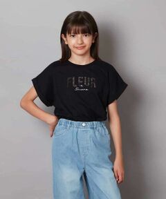 a.v.v / アー・ヴェ・ヴェ カットソー | [100-130]オーロラスパンコールロゴTシャツ